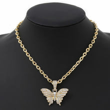 Load image into Gallery viewer, GLASS STONE BUTTERFLY CHAIN NECKLACE
