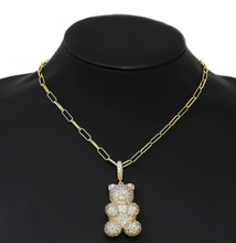 Load image into Gallery viewer, TEDDY BEAR PENDANT NECKLACE
