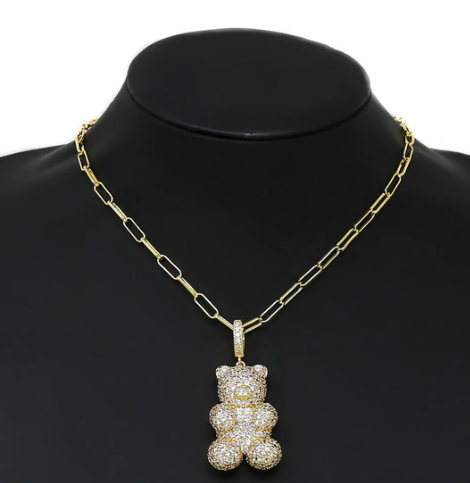 TEDDY BEAR PENDANT NECKLACE