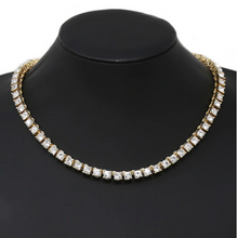 Load image into Gallery viewer, WHITE GOLD ICED TENNIS CHAIN
