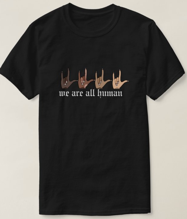 UNISEX - WE ARE ALL HUMAN T-SHIRT - BLACK (PRE-ORDER)