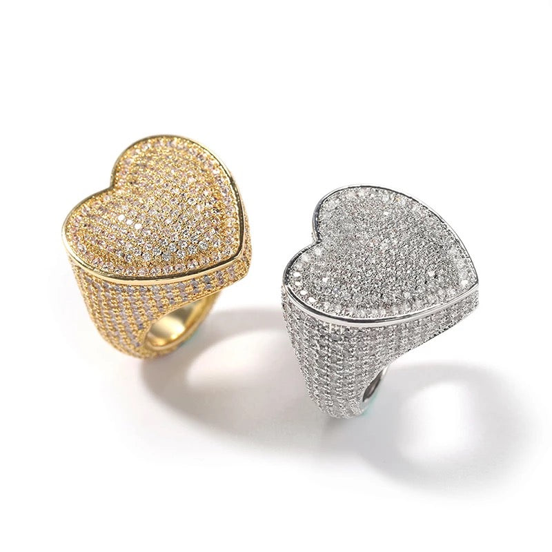 MICRO PAVE HEART RING